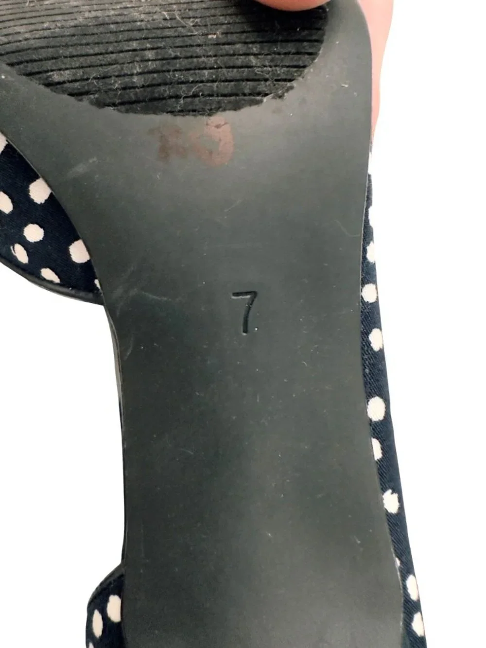 Coach and Four Women's Black White Polka Dot Peep Toe Heels Bow Size 7